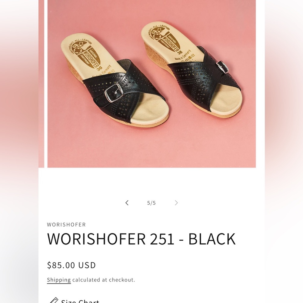 WORISHOFER Black Slip-On Open-Toe Sandals with Tan Sole 251